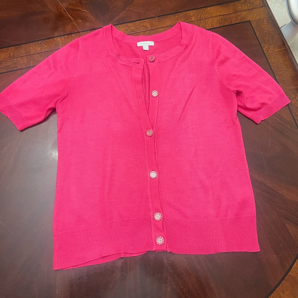 Vibrant Pink Short Sleeve Cardigan